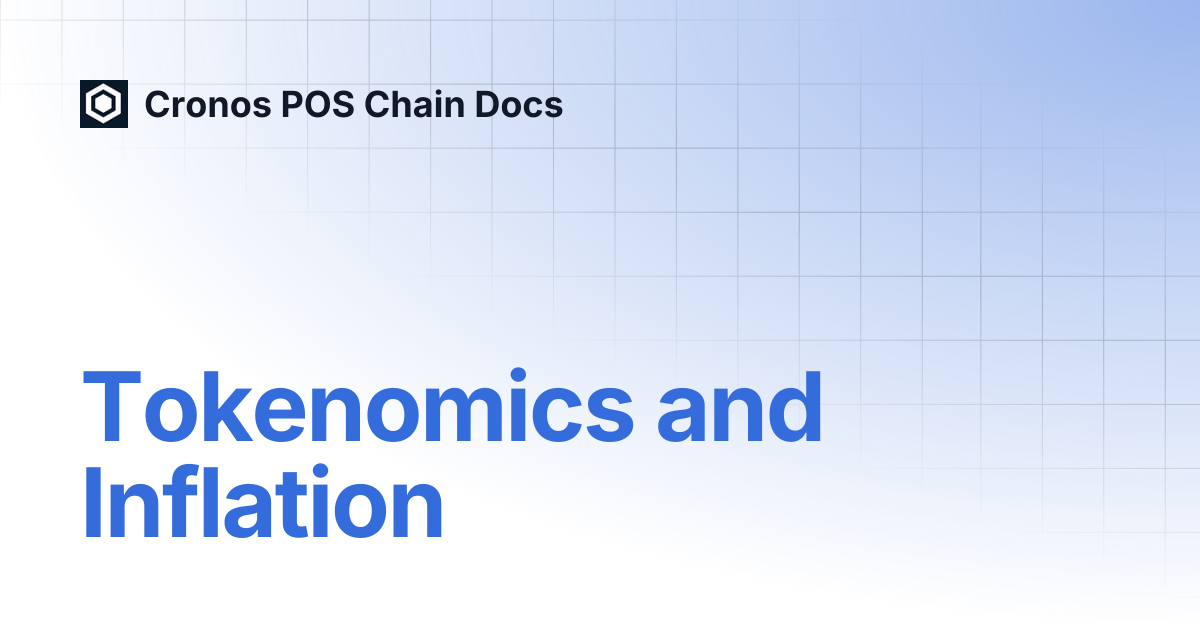 Tokenomics | Cronos POS Chain Docs